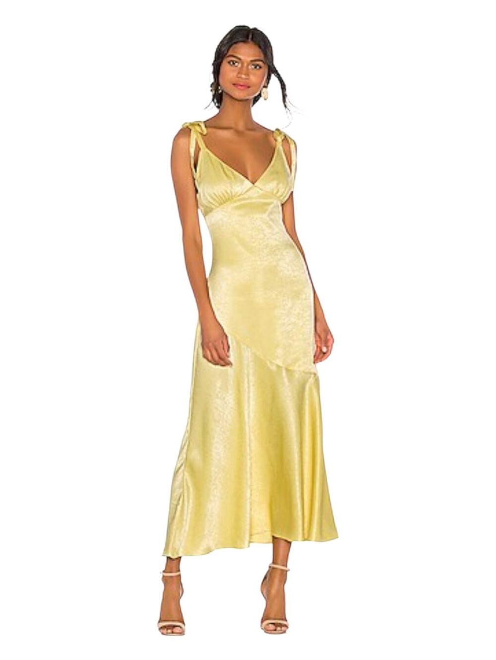 Privacy Please Yellow Asymmetrical Slip Dress